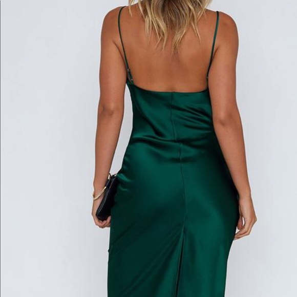 NWT EMERALD SLIP DRESS - Picture 3 of 4